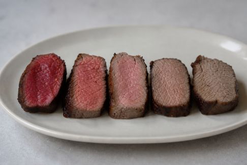 Comparatif visuel des différents degrés de cuisson de la viande rouge